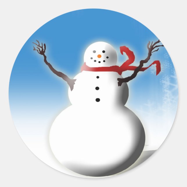 Lächelnd Snowman Weihnachtskarten Umschlag Sticker (Vorderseite)
