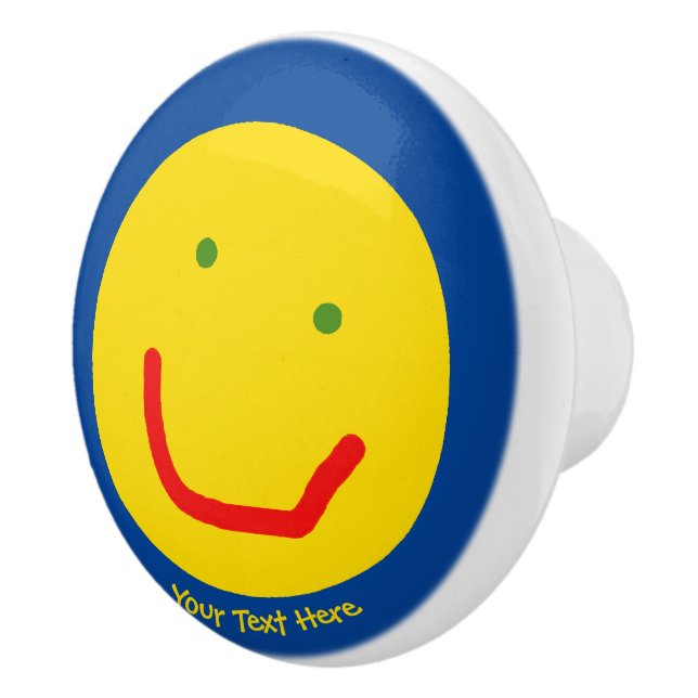 Lächelnd Sun glückliches Gesicht Keramikknauf (Rechts)