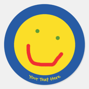 Lächelnd Sun glückliches Gesicht Runder Aufkleber