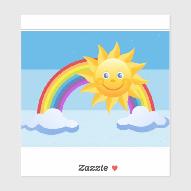 Lächelnd Sun, kundenspezifisch geschnitten Vinyl S Aufkleber (Blatt)