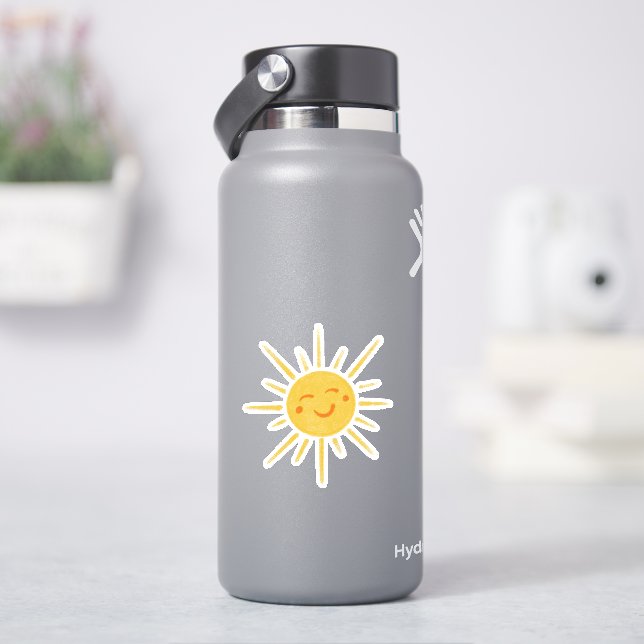 Lächelnd Sun Sunshine Vinyl Cut Sticker (HydroFlask)
