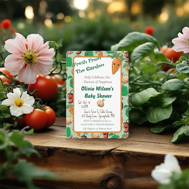 Lächelnd Veggies Baby Shower Einladung (Von Creator hochgeladen)