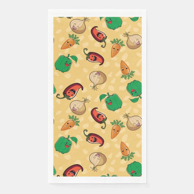 Lächelnd Veggies Baby Shower Serviette (Vorderseite)