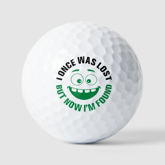 Lächelnd verlor Golfliebhaber Golfball (Vorderseite)