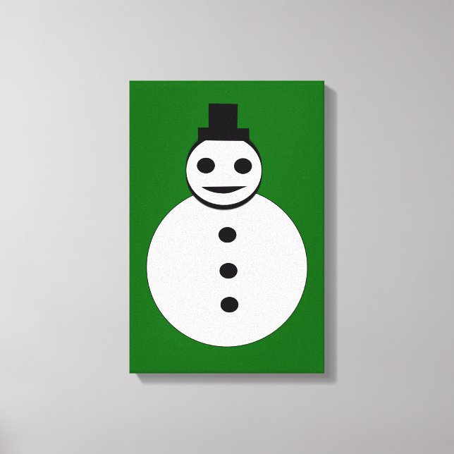 Lächelnd Weihnachten Snowman Canvas Print Leinwanddruck (Vorderseite)