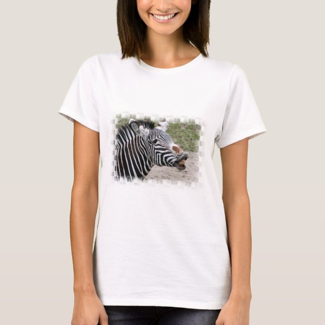 Lächelnd Zebra Long Sleeve T - Shirt (Vorderseite)