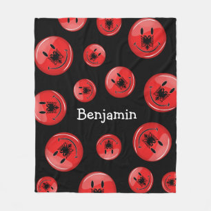 Lächelnde albanische Flagge Fleecedecke