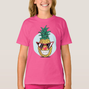 Lächelnde Ananas mit Sonnenbrille und Clownnase T-Shirt