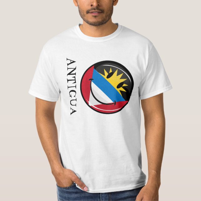 Lächelnde Antigua und Barbuda-Flagge T-Shirt (Vorderseite)