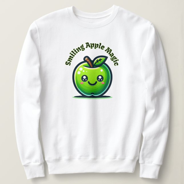 Lächelnde Apfelmagie Sweatshirt (Design vorne)