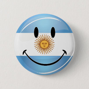 Lächelnde Argentinien-Flagge Button