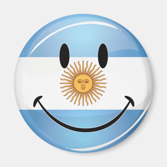 Lächelnde argentinische Flagge Magnet (Vorne)