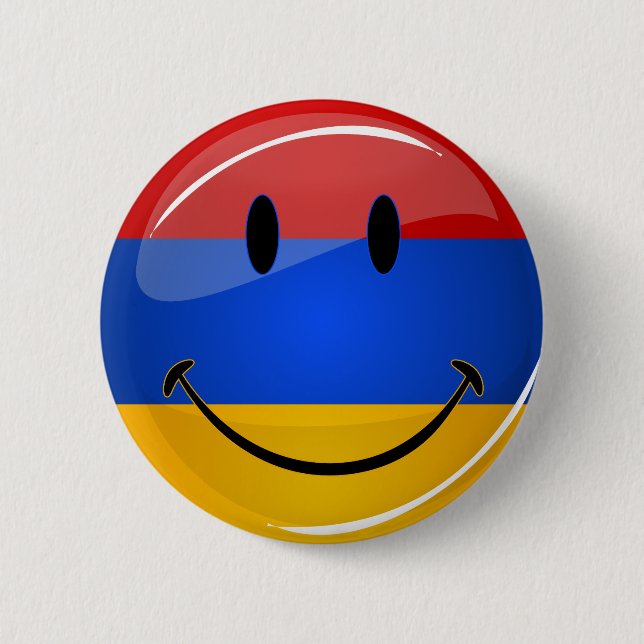 Lächelnde armenische Flagge Button (Vorderseite)