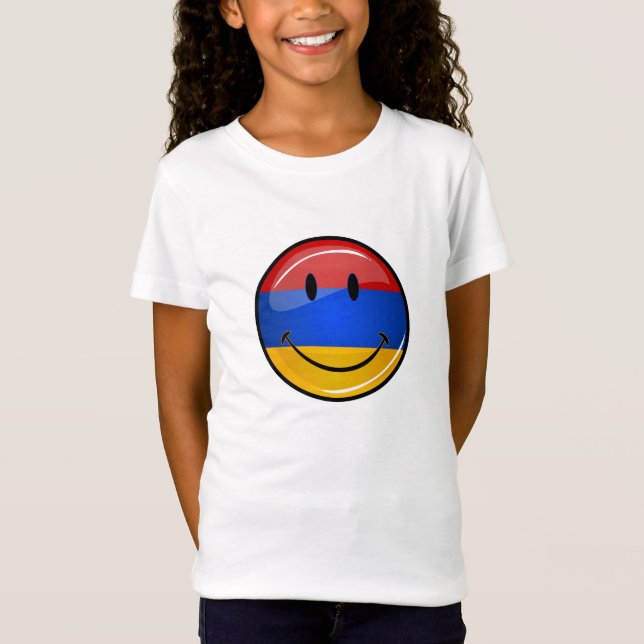 Lächelnde armenische Flagge T-Shirt (Vorderseite)