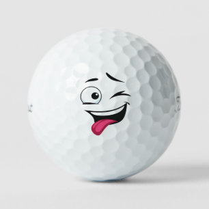 Lächelnde ausgelassene Gefühle Golfball
