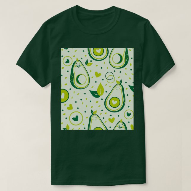 Lächelnde Avocado-Hälften T-Shirt (Design vorne)