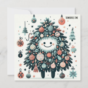 Lächelnde Baum-zeit Feiertagskarte