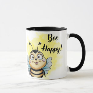 Lächelnde Biene: Bee Happy! Tasse