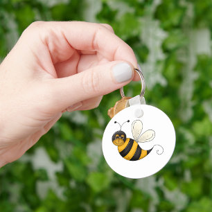 Lächelnde Biene Lustige Hummel Figur Schlüsselanhänger