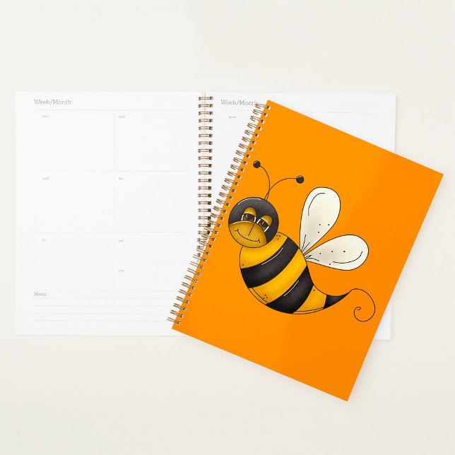 Lächelnde Biene Lustiger Hummel-Charakter Planer (Von Creator hochgeladen)
