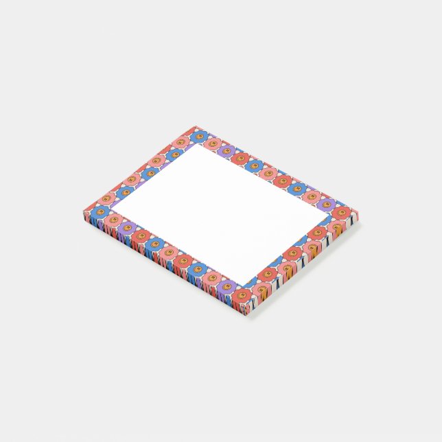 Lächelnde Blume Post-it Klebezettel (angewinkelt)