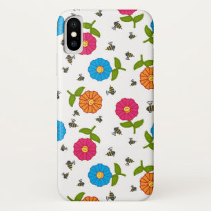 Lächelnde Blume und Bienen Case-Mate iPhone Hülle