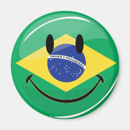 Lächelnde brasilianische Flagge Magnet