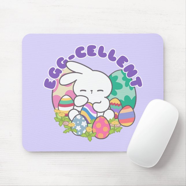 Lächelnde Bunny & Ostereier - Eierkeller Frühling Mousepad (Mit Mouse)