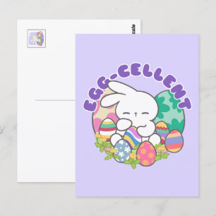 Lächelnde Bunny & Ostereier - Eierkeller Frühling Postkarte