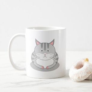 Lächelnde dicke Katze Standard Kaffeetasse