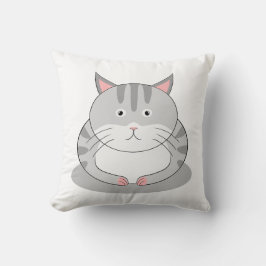 Lächelnde dicke Katze Standard mit Muster auf dem  Kissen