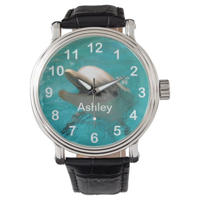 Lächelnde Dolphin Armbanduhr (Vorderseite)
