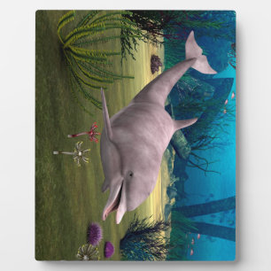 Lächelnde Dolphin Fotoplatte