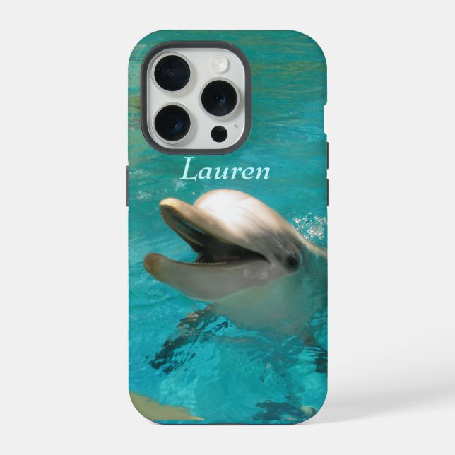 Lächelnde Dolphin iPhone Hülle (Rückseite)