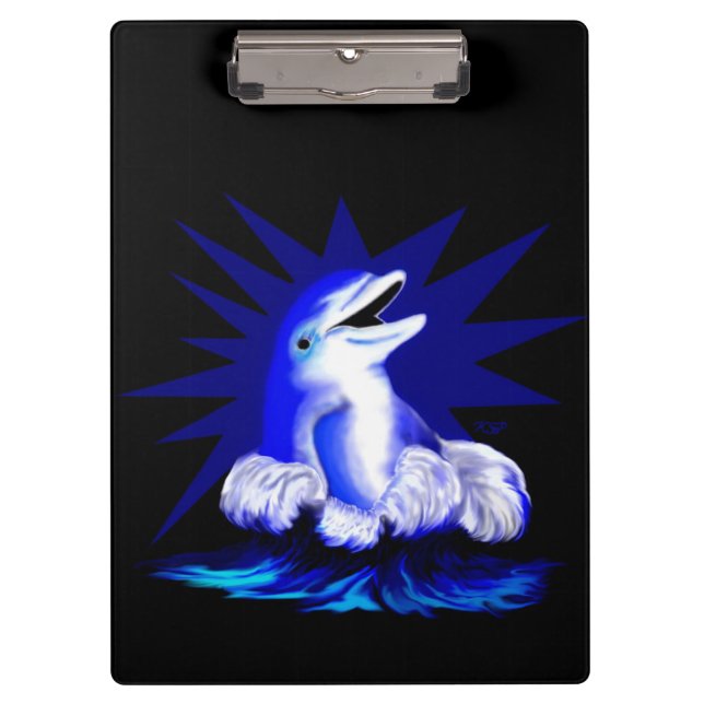 Lächelnde Dolphin Klemmbrett (Vorderseite)