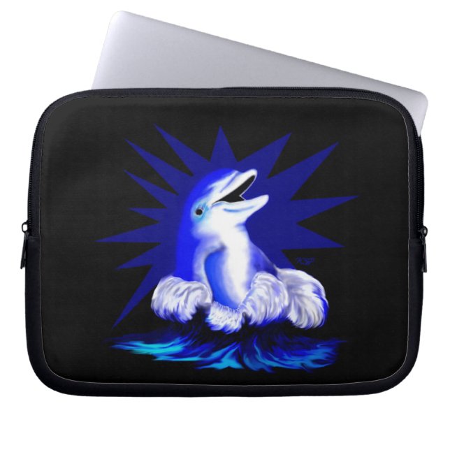 Lächelnde Dolphin Laptopschutzhülle (Vorderseite)