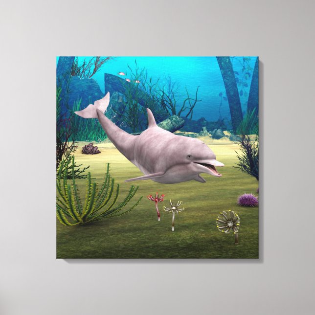 Lächelnde Dolphin Leinwanddruck (Vorderseite)