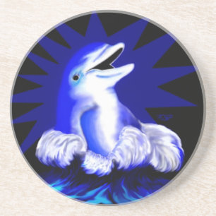 Lächelnde Dolphin Sandstein Untersetzer