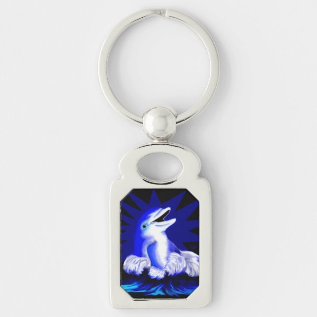Lächelnde Dolphin Schlüsselanhänger (Vorderseite)