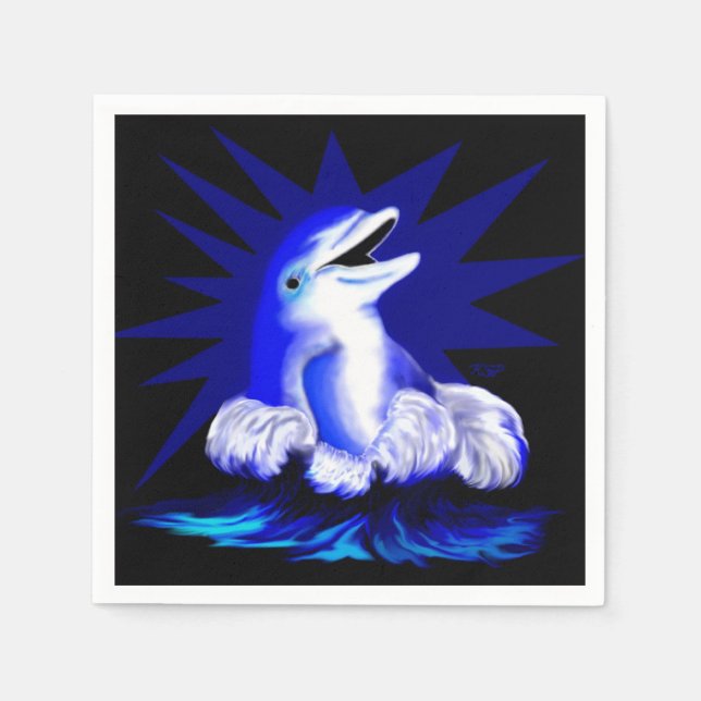 Lächelnde Dolphin Serviette (Vorderseite)