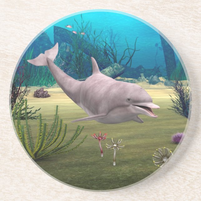 Lächelnde Dolphin Untersetzer (Vorne)
