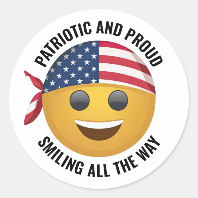 Lächelnde Emoji-Face-Stickers Runder Aufkleber (Vorderseite)