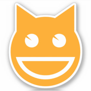Lächelnde Emoji-Katze Aufkleber