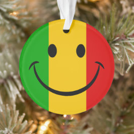 Lächelnde Emoji Rasta-Flagge Streifen Reggae Ornament