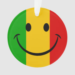 Lächelnde Emoji Rasta-Flagge Streifen Reggae Ornament