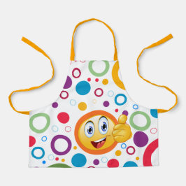 Lächelnde Emoji und farbenfrohe Kreise Schürze