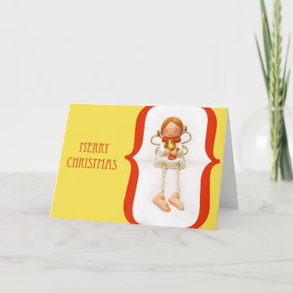 Lächelnde Engels-Weihnachtsgruß-Karte (Gold) Feiertagskarte