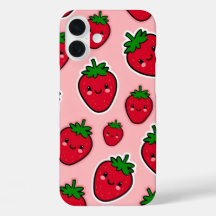 Lächelnde Erdbeere mit rosigen Wangen