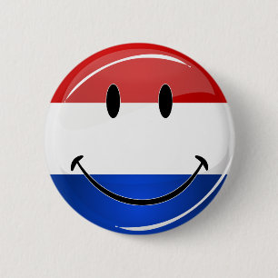 Lächelnde Flagge Hollands die Niederlande Button