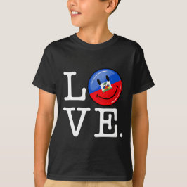 Lächelnde Flagge Liebe-Haitis T-Shirt